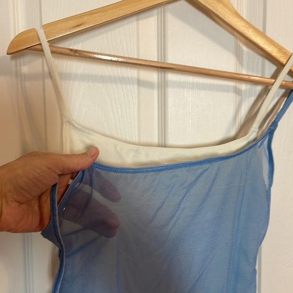 Anne Cole 90s Light Blue Swimsuit, made in USA, Size 10 - Picture 3 of 9